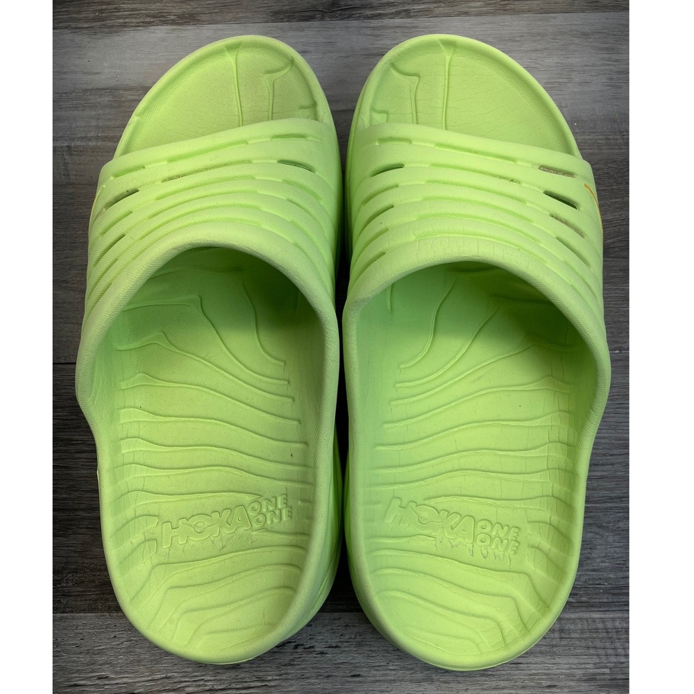 Hoka One One Ora Recovery Slide 2 Lime Green Neon Womens Size 8 Sandals - Picture 5 of 7